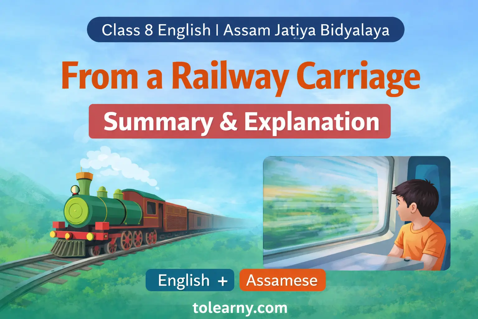 From a Railway Carriage summary Class 8 English poem