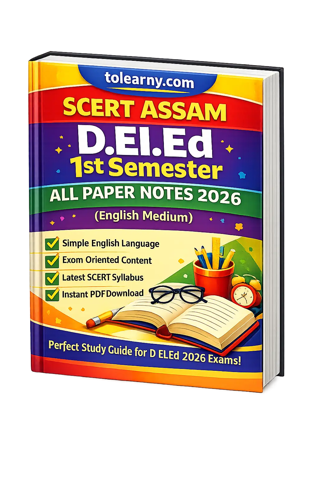 SCERT Assam D.El.Ed 1st Semester English Medium Notes All Paper 2026