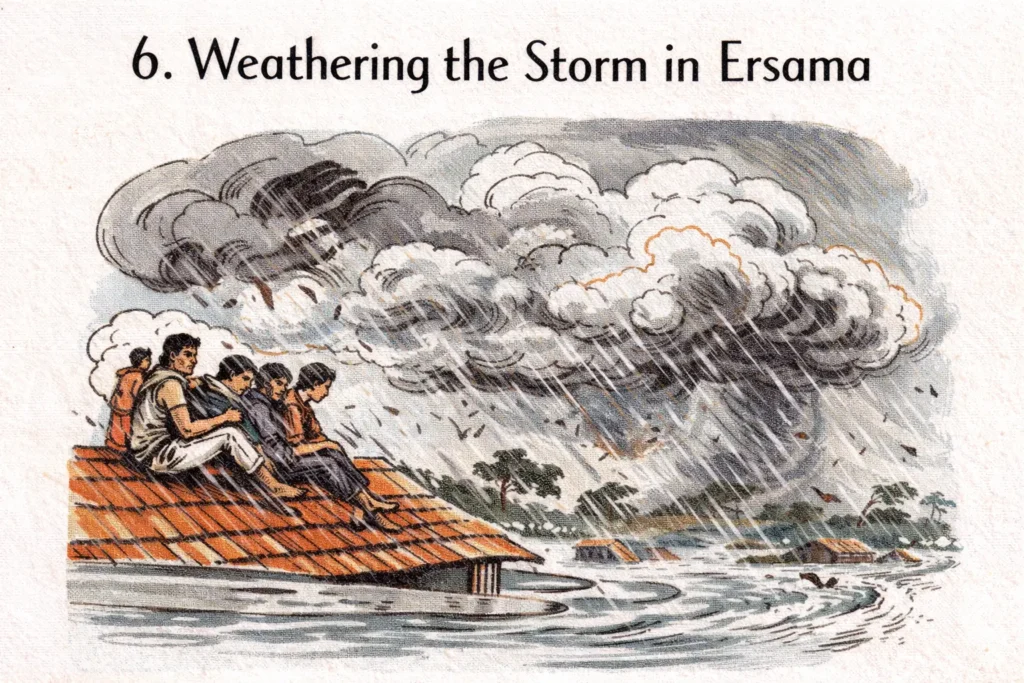Weathering the Storm in Ersama Questions and Answers