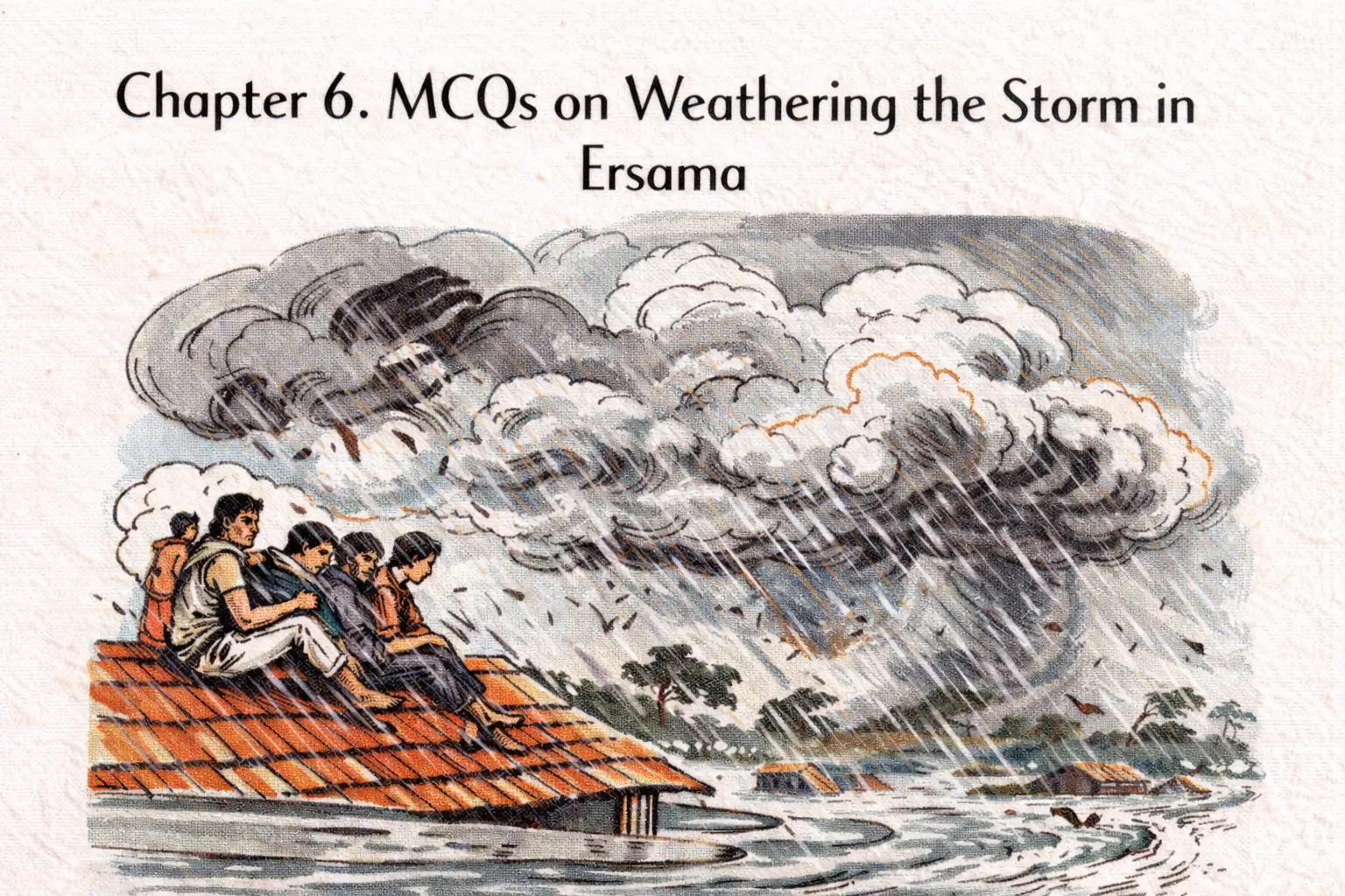 Weathering the Storm in Ersama MCQs with Answers, Class 9 Mometns chapter 6