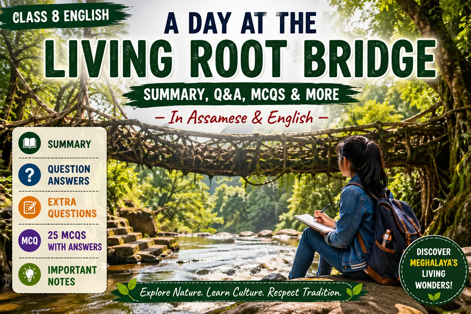 A Day at the Living Root Bridge Class 8 Question Answer